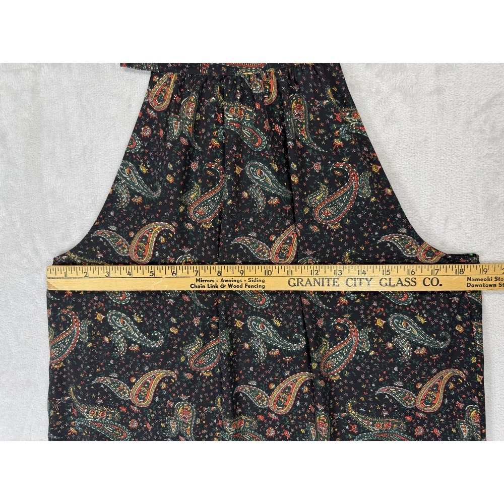J.Crew Paisley Tie Neck Sleeveless Blouse Top Black Boho Floral Size 8 - Picture 4 of 10